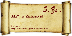 Sára Zsigmond névjegykártya